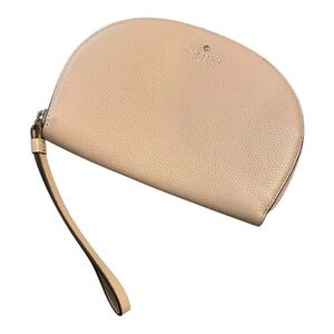 Kate Spade Half Moon Jackson Soft Pebble Leather Warmuellum Beige Tan NWOT